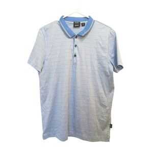 HUGO BOSS‎ Men Blue Striped Regular Fit Mercerised Polo Shirt Size M